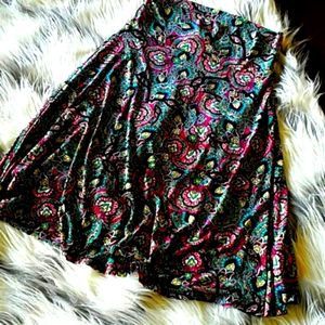 LULAROE AZURE BOHO TEAL PURPLE BLACK PINK SKIRT